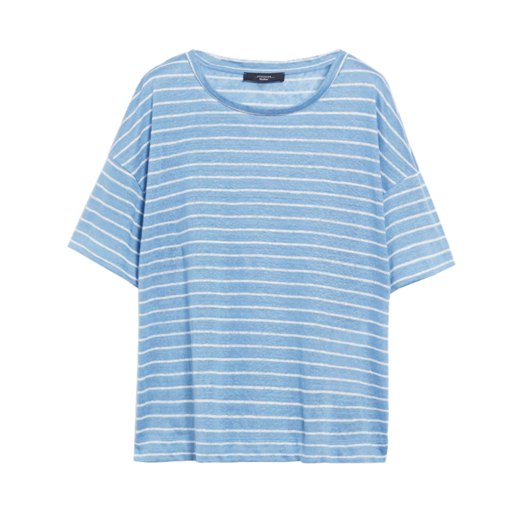 Weekend Max Mara Bali Hør Jersey Bluse, Light Blue
